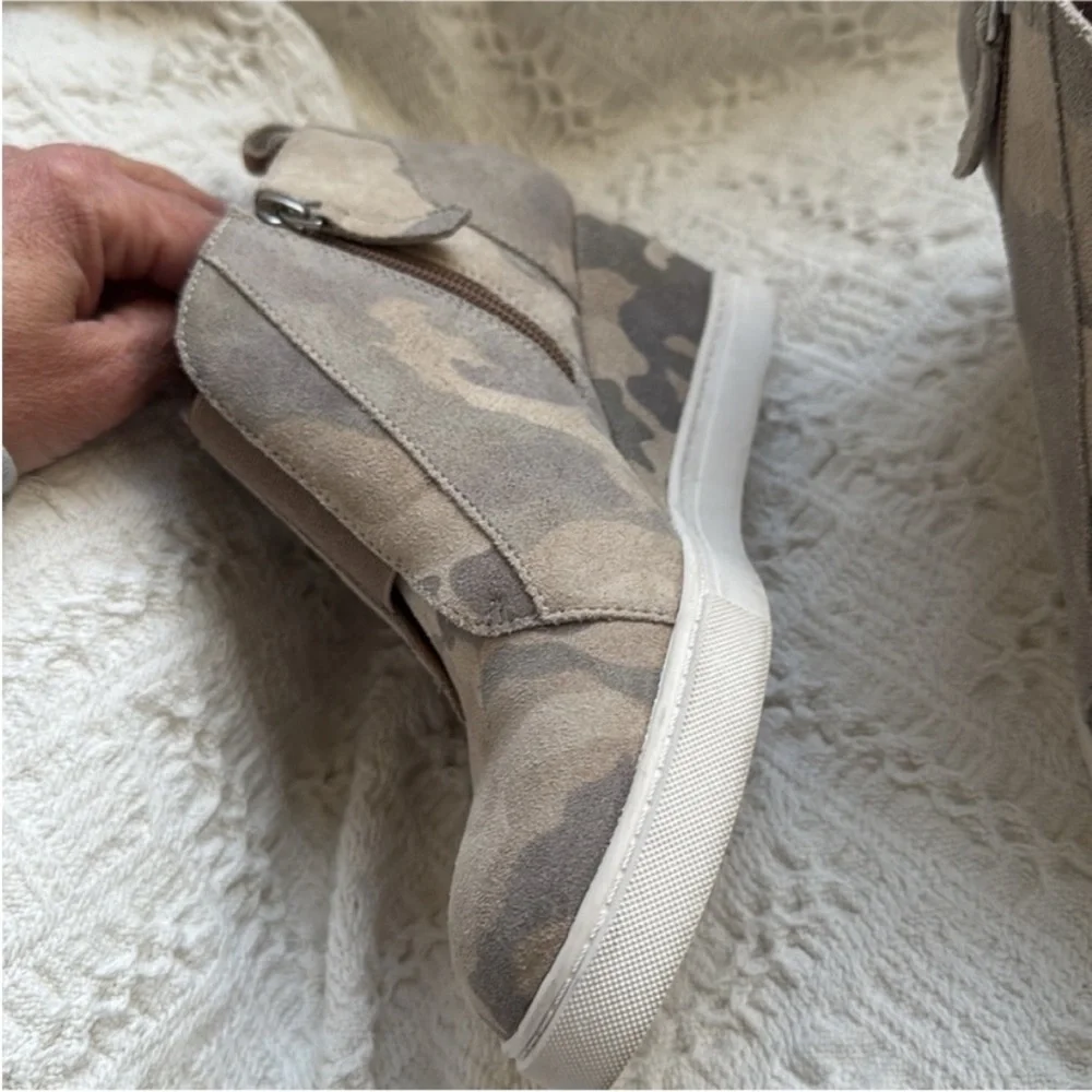 Paolo Tan Camouflage Wedge Sneakers